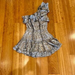 Leopard Print One-Shoulder Dress